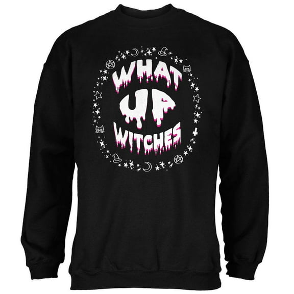Halloween What Up Witches Witchy Elements Mens Sweatshirt Black 3X-LG