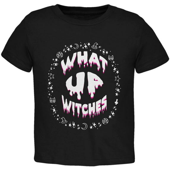 Halloween What Up Witches Witchy Elements Toddler T Shirt Black 4T