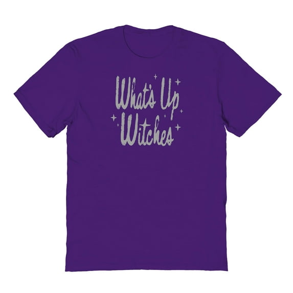Halloween Whats Up Witches Graphic Purple Men's Cotton T-Shirt