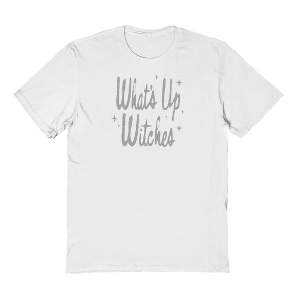 Halloween Whats Up Witches Graphic White Men's Cotton T-Shirt