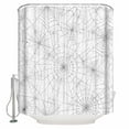 thumbnail image 1 of Halloween White Black Cobweb Shower Curtain Set ，Waterproof Fabric Shower Curtains Shower Curtains for Bathroom,Bathroom Decor 54x"78", 1 of 6
