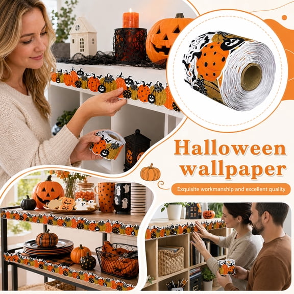 Halloween White Bulletin Board Border in 3 Inch Width and 33 Feet Length, Fall Classroom Decorations and Teacher Decorations for Classroom, Halloween for Student and Halloween