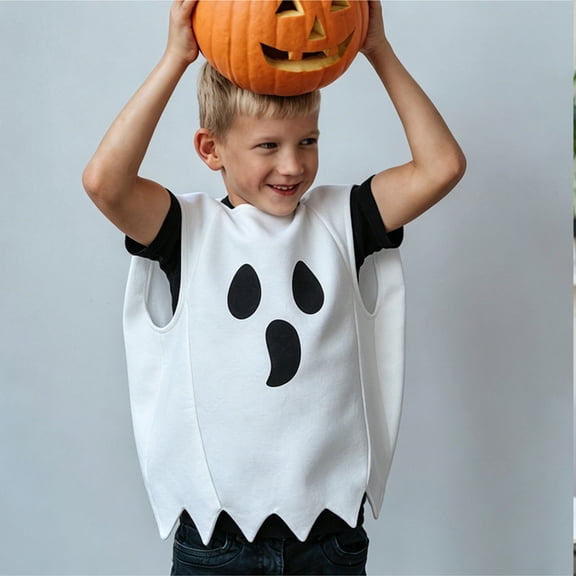 Halloween White Ghost Cape Poncho Costume For Party And Cosplay, Loose Dress Up Cloak For Stage Performance Holiday Costume Accessory