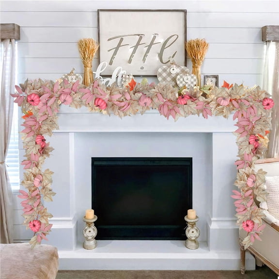 Halloween White Maple Leaf Pumpkin Rattan, Silk and Foam, Decorative for Thanksgiving and Fall Decor