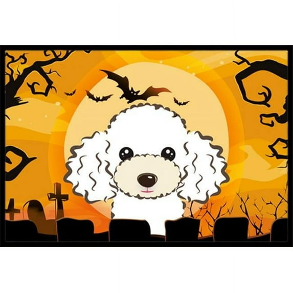 Halloween White Poodle Indoor & Outdoor Mat - 24 x 36 in.