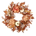 thumbnail image 1 of Halloween White Pumpkin Hydrangea and Berry Wreath - Spooky and Elegant Decorative Piece for Home and Party Decor, 1 of 5