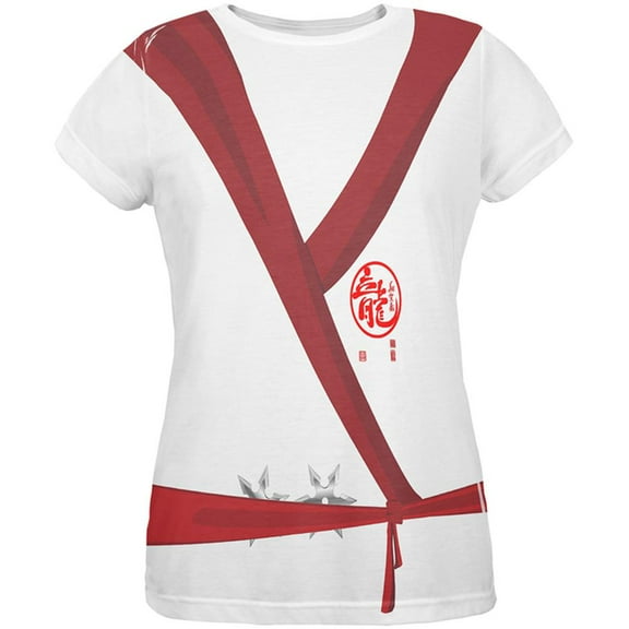 Halloween White Shadow Ninja Costume All Over Womens T Shirt Multi LG