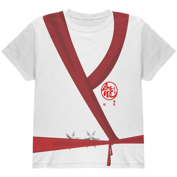 Halloween White Shadow Ninja Costume All Over Youth T Shirt Multi YSM