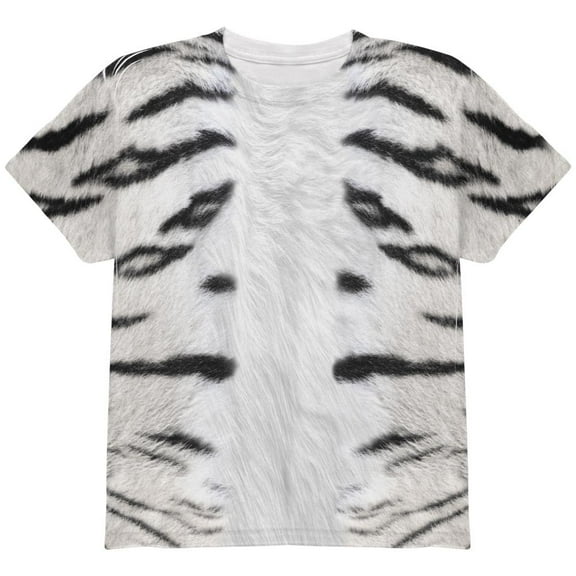 Halloween White Siberian Tiger Costume All Over Youth T Shirt Multi YSM