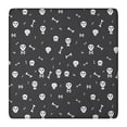 thumbnail image 1 of Halloween Skull and Bone Pattern Square Fitted Tablecloth with Elastic Edge,Square Table Cover,Washable Elastic Table Cover for Home Kitchen Party Decor 36"x36", 1 of 6