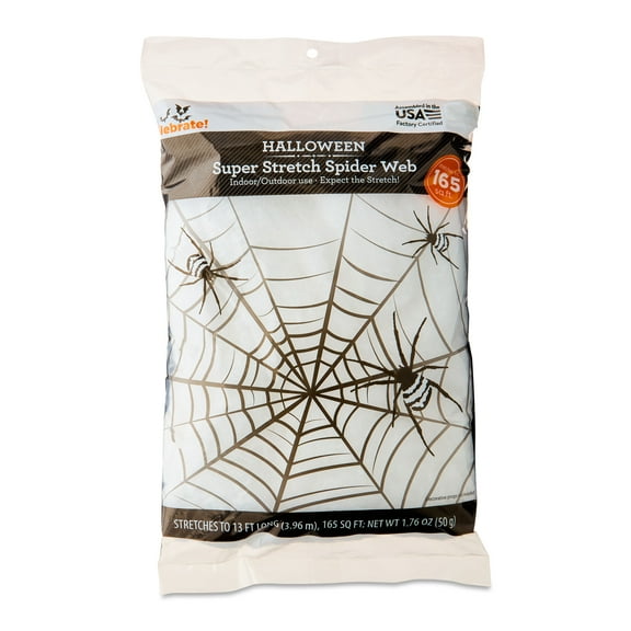 Super Stretch Spider Web Decoration, White, 13', Halloween by Way To Celebrate