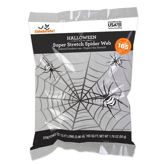 Halloween White Stretch Spider Web by Way to Celebrate, 50G