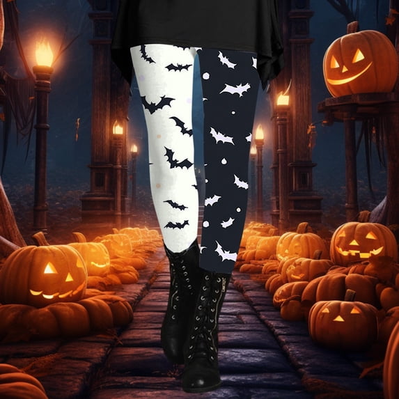 Halloween White Velvety Super Soft Lightweight Leggings Polyester,Spandex Tummy Control Soft Workout Yoga Pants Full Length & Capri S