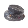 thumbnail image 1 of Halloween Wholesalers Light Up LED Hat with Sequin (Black), 1 Count, 1 of 1