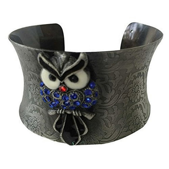 Halloween Wholesalers Metal Wristband With Owl & Stones