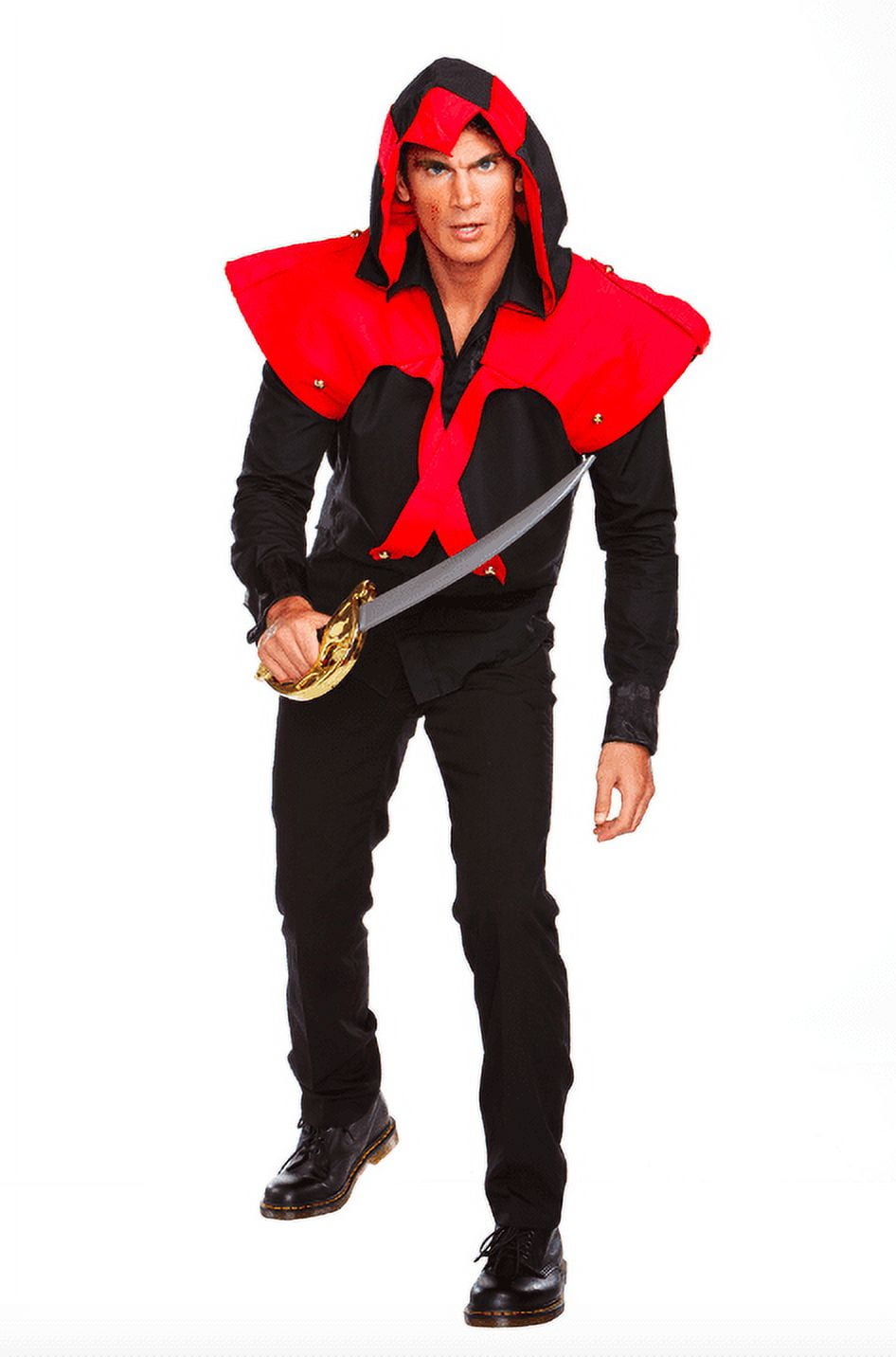 Halloween Wholesalers ® Pirate Assassin Black and Red Costume, one