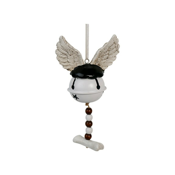 Halloween Wind Chimes Decorations - European Gothic Style Iron Bells for Outdoor/Indoor, Spooky Hanging Decor for Porch, Haunted House Party Supplies (White, Set of 2)