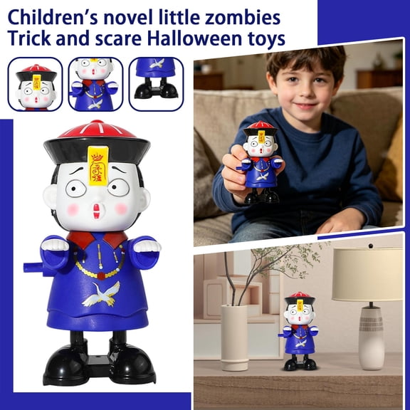Halloween Wind Up Toys, Novelty Chiense-Style Zombie Toys, Wind-Up Walking Prank Toys, Spooky Mechanical Collectible Toys, 4X3X2.5 Inch Plastic Funny Walking Toys Perfect for