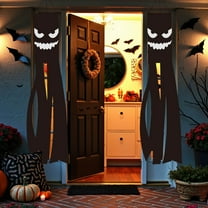 Halloween Wind Tube Flag - Outdoor Glowing Ghost Windsock with LED Lights Yard Hanging Decoration Spooky Porch Movement Decor(A)