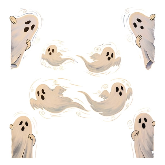 Halloween Window Clings 8Pcs Cute Ghost Static Decals Reusable Stickers for Glass Party Decor