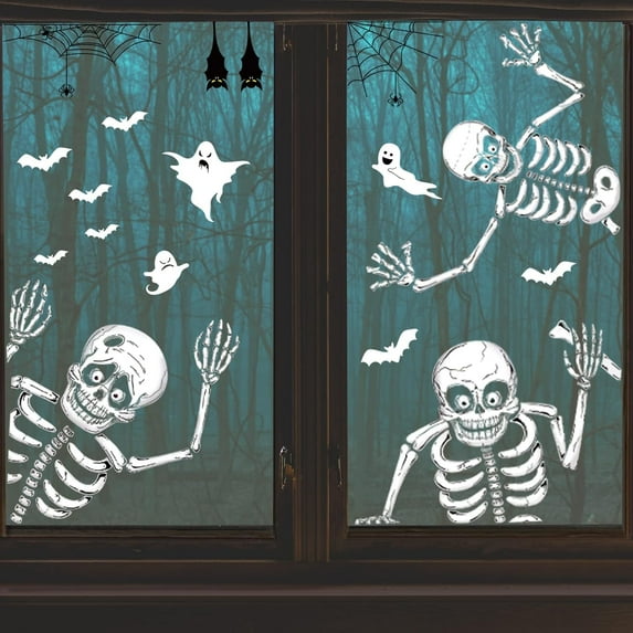 Halloween Window Clings Decor for Halloween Decorations, Double Side Window Stickers Removable Glass Decals for Party Decorations Indoor