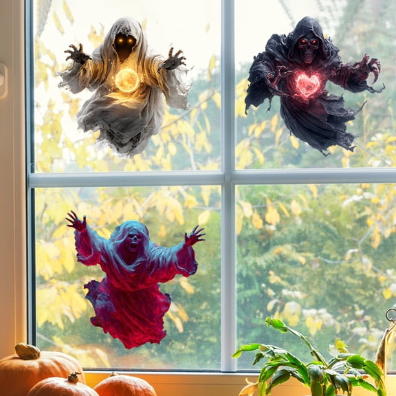 Halloween Window Clings Ghost Window Clings Halloween Window Stickers Ghost Decal Halloween Ghost Window Stickers Window Supermarket Festive Decorative Wall Stickers