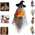 thumbnail image 1 of Halloween Window Clings Ghost With Pumpkin Witch Hat Ghost Decorations Ghost Decal For Mirror Halloween Window Stickers Indoor Decor,A, 1 of 7