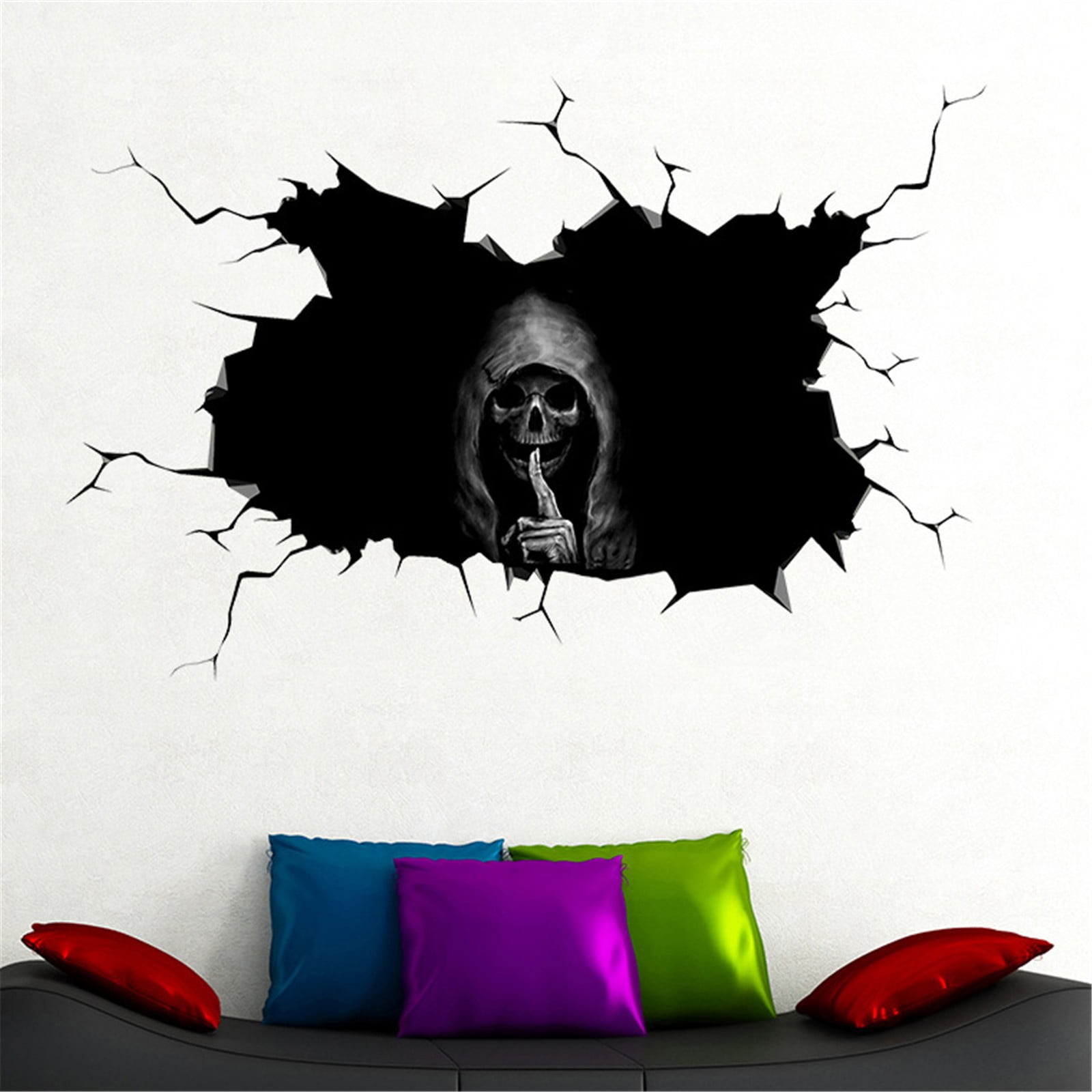 Halloween Window Clings, Silent Skull Sticker Window Home