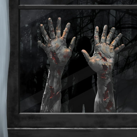 Halloween Window Clings Stickers,DIY Halloween Bloody Zombie Hand Wall Decals,Realistic Bloody Handprint Stickers Decoration for Windows Cling Party Favors,Scary Zombie Wall Stickers