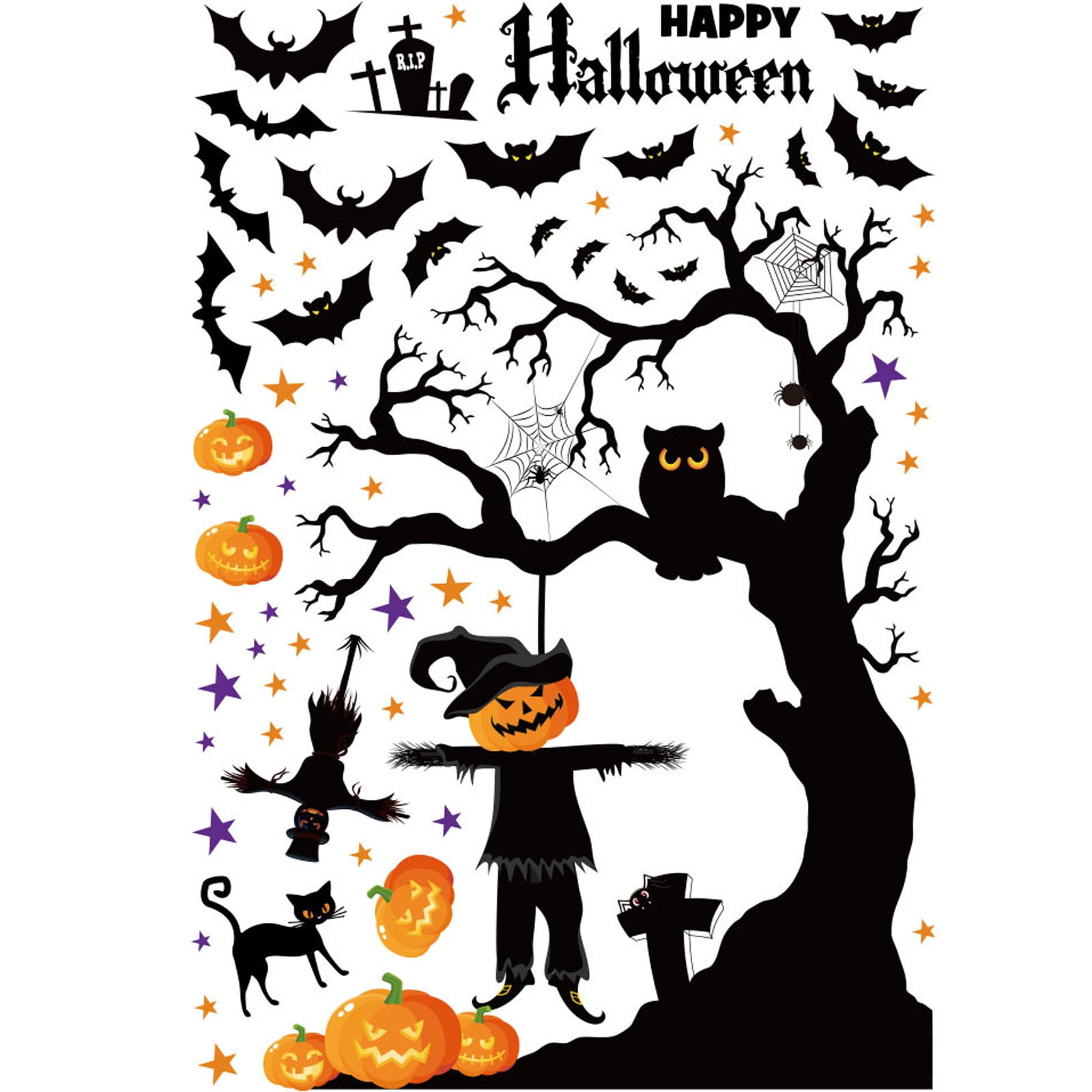 Halloween Window Clings Stickers, For Halloween Party Window Decoration