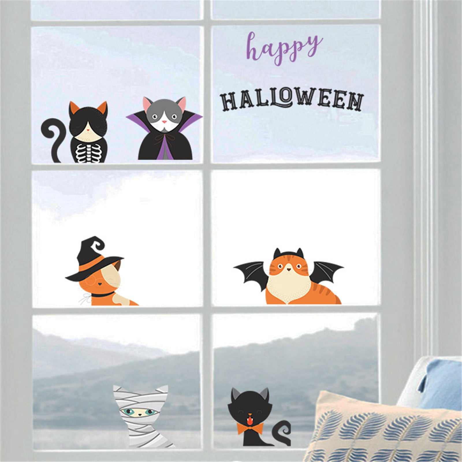 Halloween Window Clings Wall Stickers,Wall Stickers Halloween Party Window Glass Decoration Wall Sticker