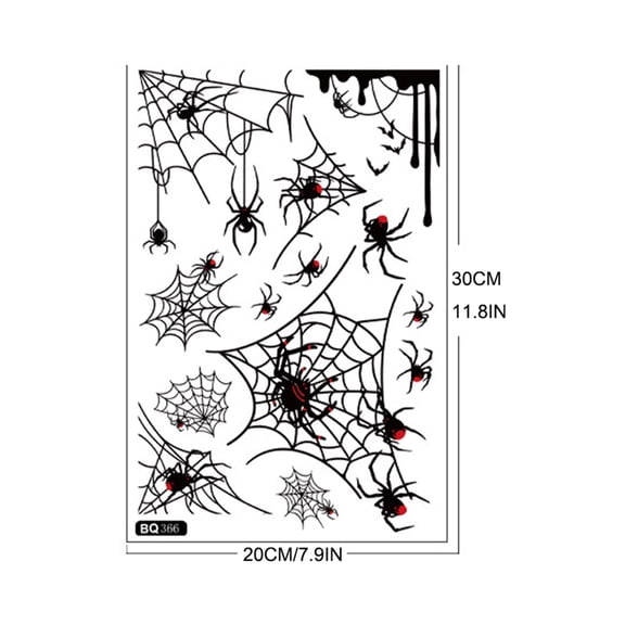Halloween Window Decal Adhesive Free Glass Stickers for Halloween Party Decorations