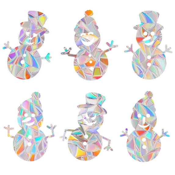 Halloween Window Decals Holographic Static Cling Stained Glass Film Bird Window Decals for Glass Windows Home Office Holiday Decor 1 Piece