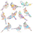thumbnail image 1 of Halloween Window Decals Static Cling Stained Glass Bird Window Decals for Glass Windows Anti Collision Spooky Halloween Decor for Home Vehicle Wall 1 Piece Sheet, 1 of 8