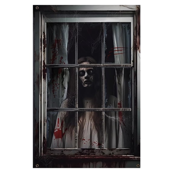 Halloween Window Decorations, DELESYS 104*94CM Window Door Wall Cover Scary Halloween Decorations Indoor Outdoor Party Decor