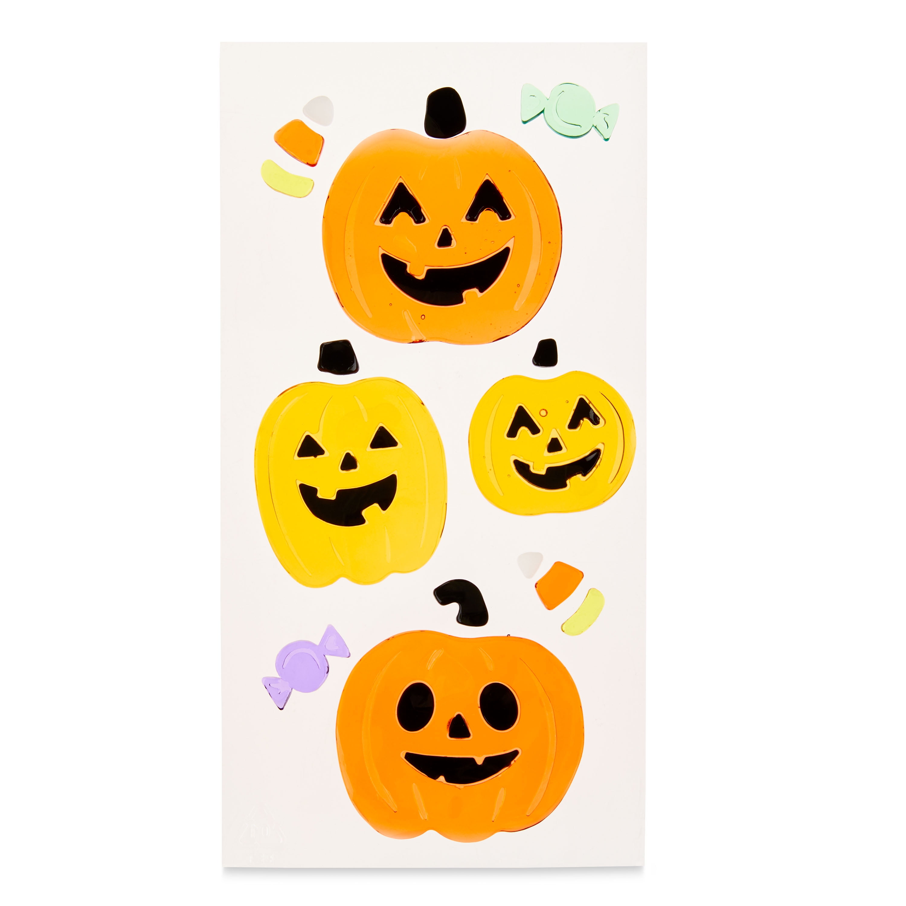 Halloween Window Gel Cling, Pumpkin & Candy, Adult, 5.5 in x 12 in, Way