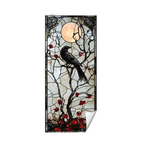 Halloween Window Privacy Film, Stained Glass Window Film, Privacy Sun Blocking Static Cling Sticker, Bathroom Window Privacy Film, for Glass Door Halloween Home Decor, 39.7" x17.71"