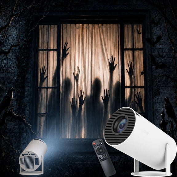 Glow Cast Halloween Projector, Glow Cast Hauntbeam Projector with Bluetooth and Wifi Capabilities, Flexible 180° Projection and Automatic Image Calibration, HD Input with Built-In Audio, For Indoor