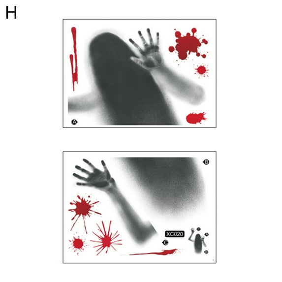Halloween Window Sticker,Removable Traceless Reusable Layout PVC Ghost Shadow Handprint Sticker
