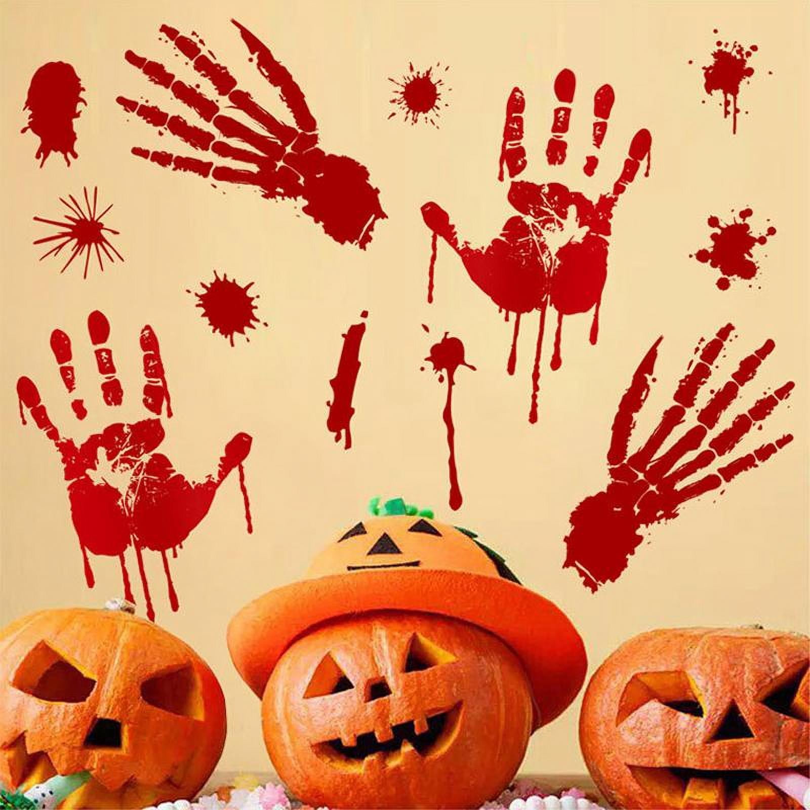 Halloween Window Stickers Scary Bloody Handprint Horror Footprint