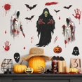 thumbnail image 1 of Halloween Window Stickers, Spooky PVC Glass Decals with Ghosts Pumpkins Bats, Peel and Stick Decorations for Windows Balcony Glass Doors Party, 1 of 5