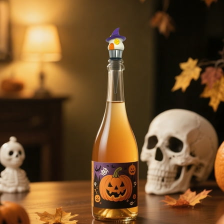 Halloween Wine Bottle Stopper, Decorative, Unique, Handmade, Eye-Catching Metal Wine Stoppers, Cute Wine and Beverage Corker Bottle Sealers, Home Bar Kitchen Dinner Decor(Purple-Witch)