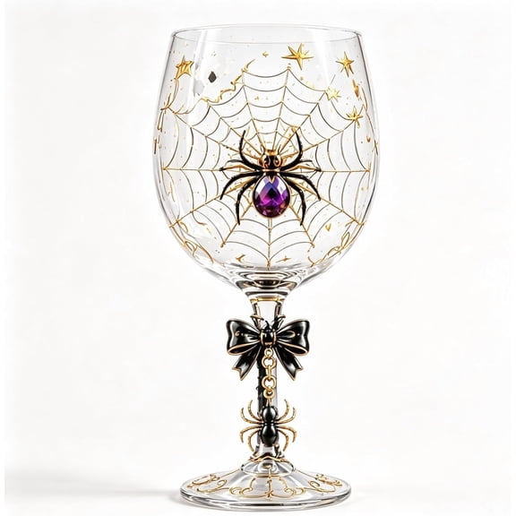 Halloween Wine Glass Goblet, Wine Glasses Hand Painted Drinking Cup, Wine Glasses Gifts, Gothic Bar Drinkware for Party & Home Decor