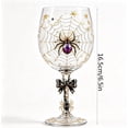 thumbnail image 1 of Halloween Wine Goblets,Clear Stemmed Glass with Spider and Star Pattern Decor,for Festival Dinner Table and Holiday Party Supplies, 1 of 5
