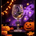 thumbnail image 1 of Halloween Wine Goblets,Clear Stemmed Glass with Witch Hat and Star Pattern Decor,for Festival Dinner Table and Holiday Party Supplies, 1 of 5