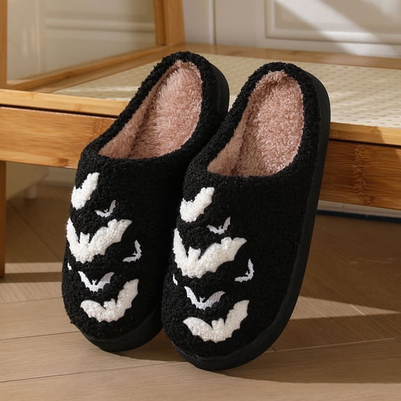Halloween Winter Cotton Slippers Women & Men Indoor Home Plush Warm Slippers