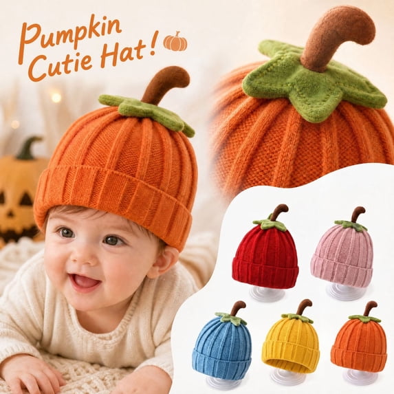 Halloween Winter Hat Knitted Pumpkin Baby Hat for Babies Cute Warm Beanies Costume