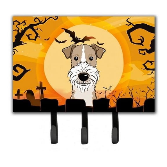 Halloween Wire Haired Fox Terrier Leash & Key Holder