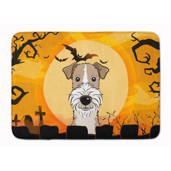 Halloween Wire Haired Fox Terrier Machine Washable Memory Foam Mat