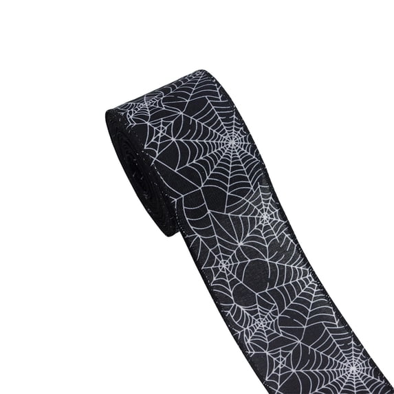 Halloween Wired Edge Ribbons Holiday DIY Craft Wrapping Ribbon for Home Party Decor